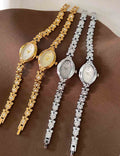 Luxury Rhinestone Oval Dial Quartz Wrist Watch MK2SSAS6W6JWA02