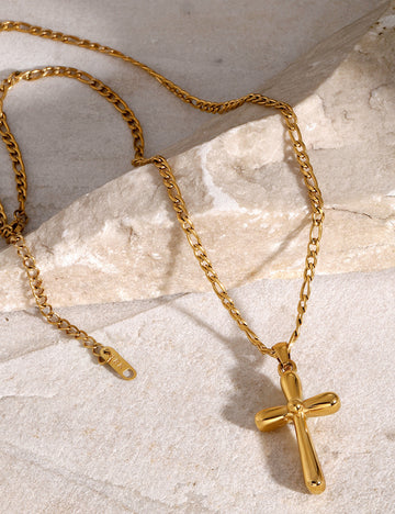 Simple Vintage Cross Pendant Nevklace DPJN0843