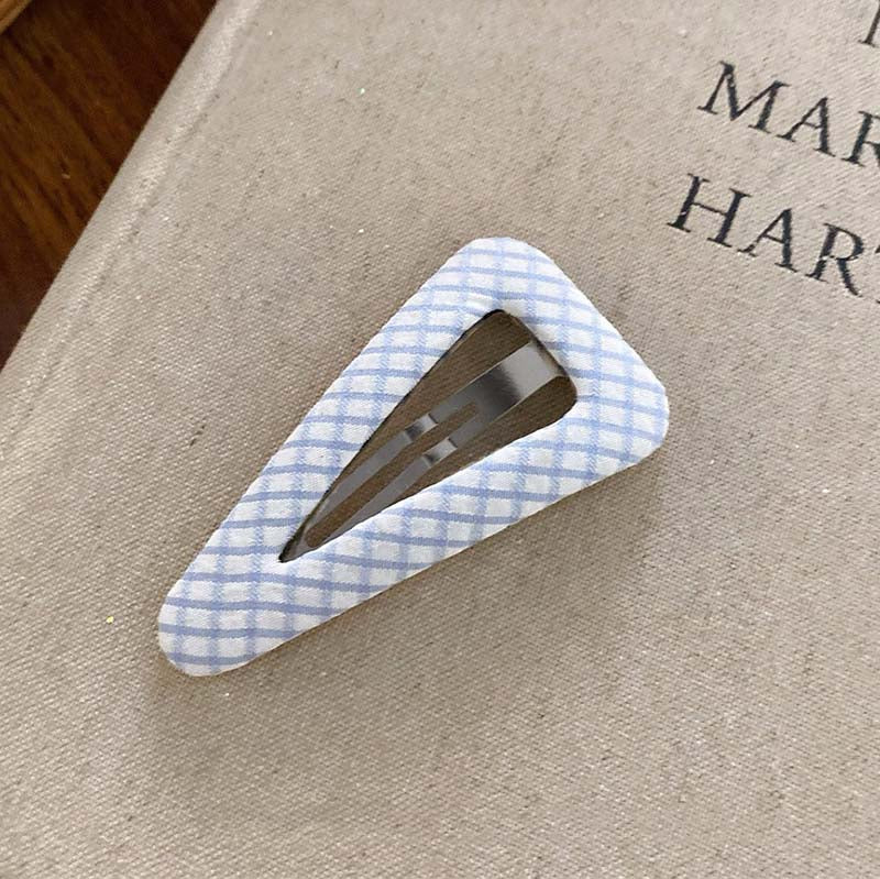 Sweet Denim Plaid Fabric Hair Clip DP25F434