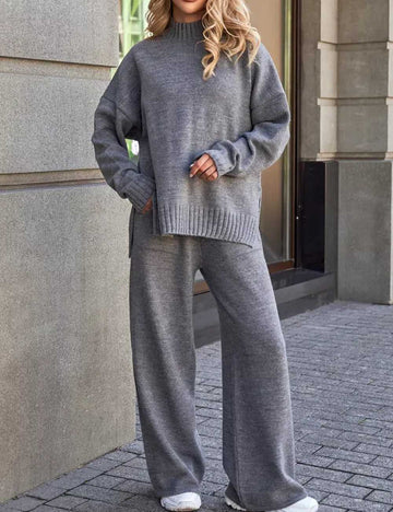 2 Piece Casual Long Sleeve Sweater Loose Pants DP25H648