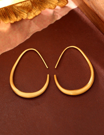 Simple Gold Plated C-Shape Hoo - DippedShop Wholesale - #1779