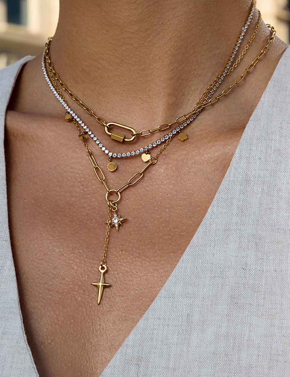 Chic Gold Plated Stainless Steel Choker Necklace DP25F852