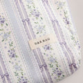 Lavender Floral Striped Portable Cosmetic Bag MK2BW6W10BOB419