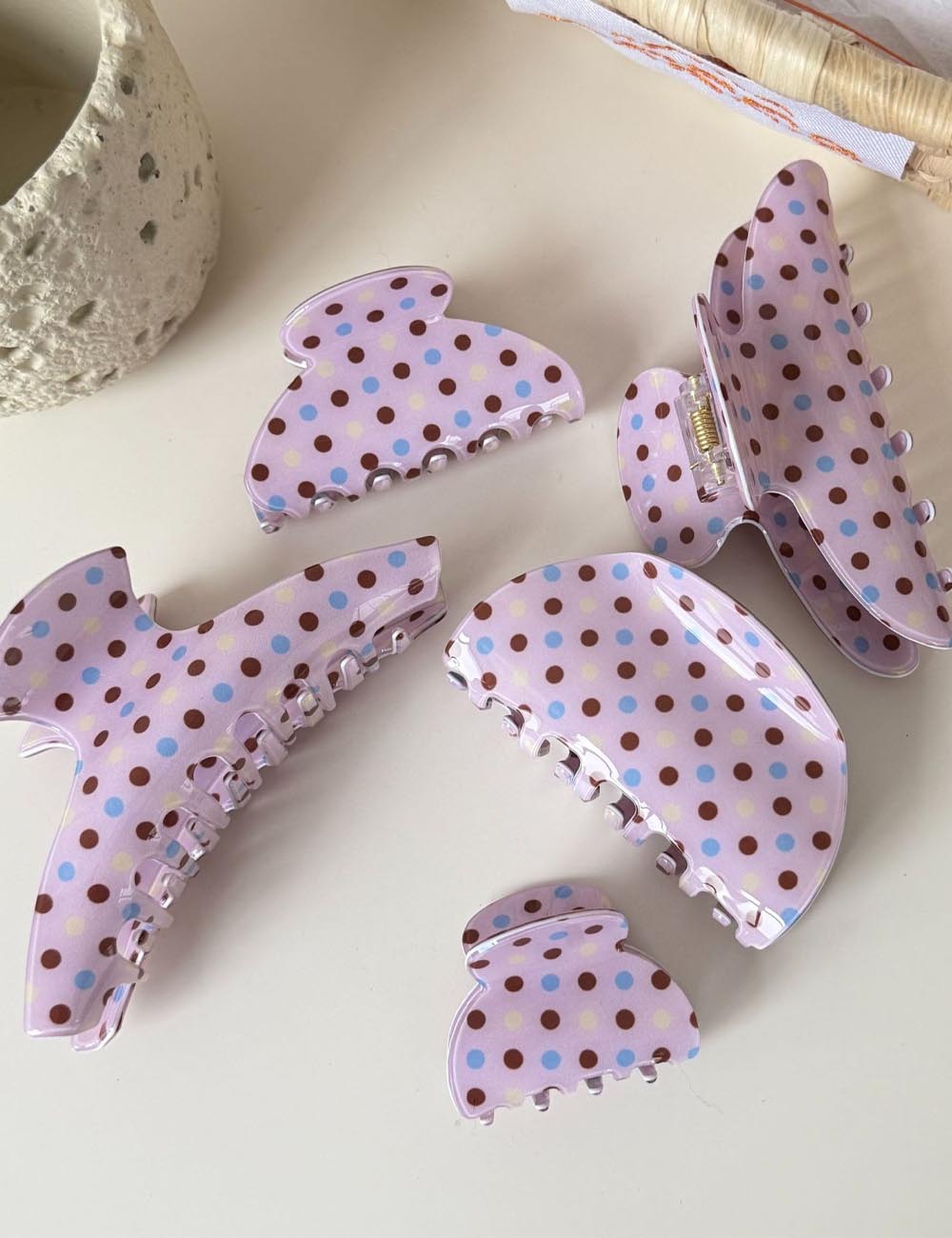 Polka Dots Hair Claw - DippedShop Wholesale - #4675
