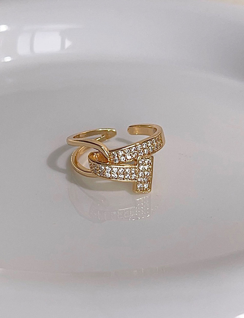 Gold Plated Geometric Ring - DippedShop Wholesale - #5155