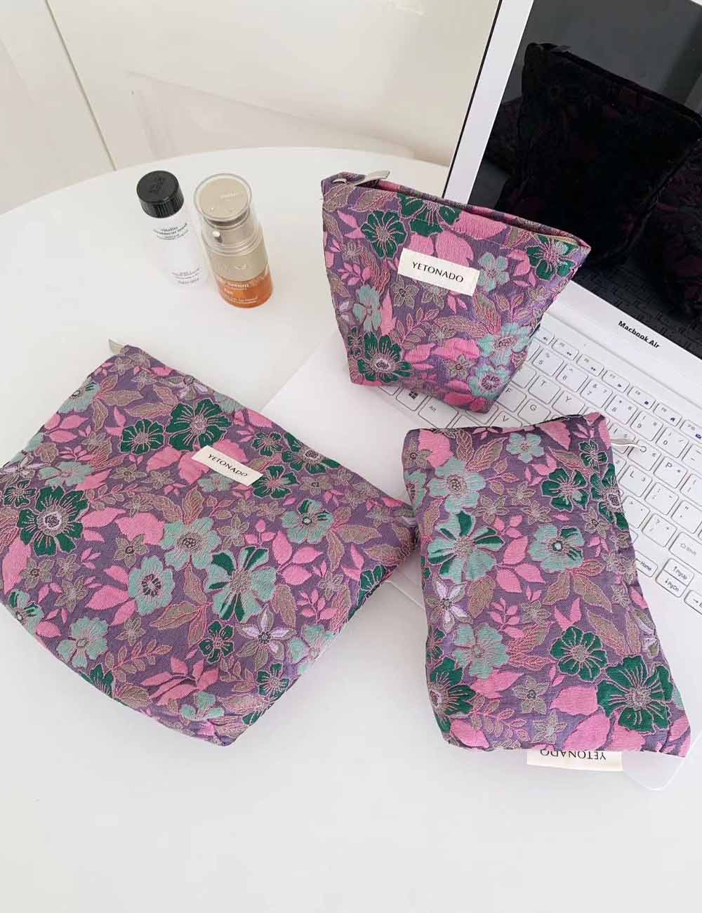 Retro Flower Makeup Bag - DippedShop Wholesale - #8947