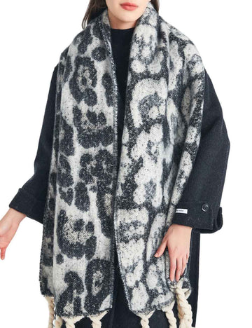 Winter Color Contrast Tassel Thick Warm Scarf DP25G583