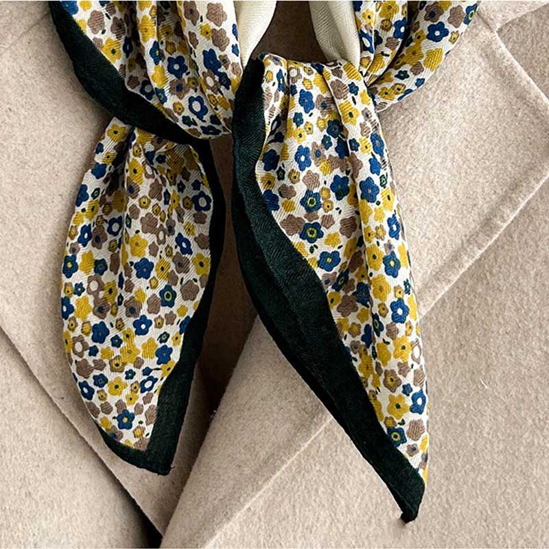 Floral Silk Square Scarf - DippedShop Wholesale - #0947