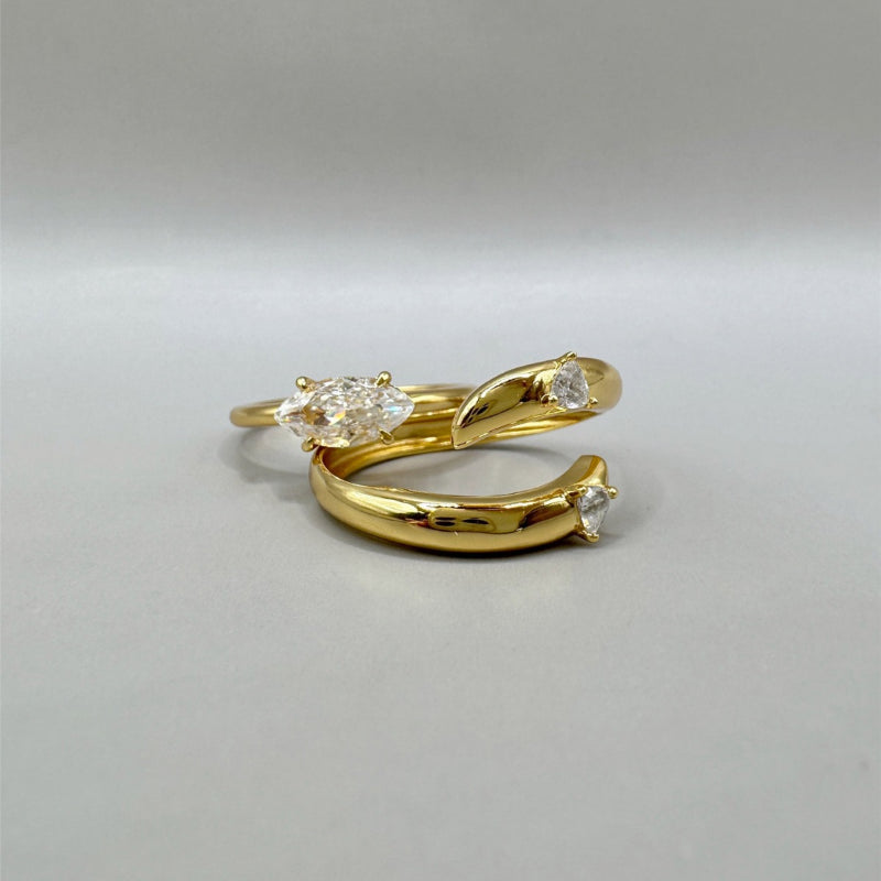 Simple Layered Rhinestone Elegant Rings DPJR1418