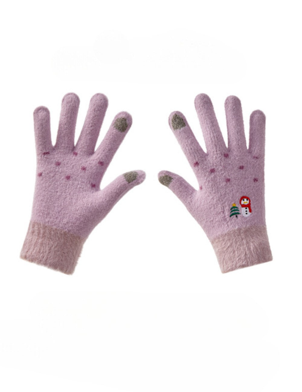 Cute Embroideries Padded Knit Gloves DPG2613