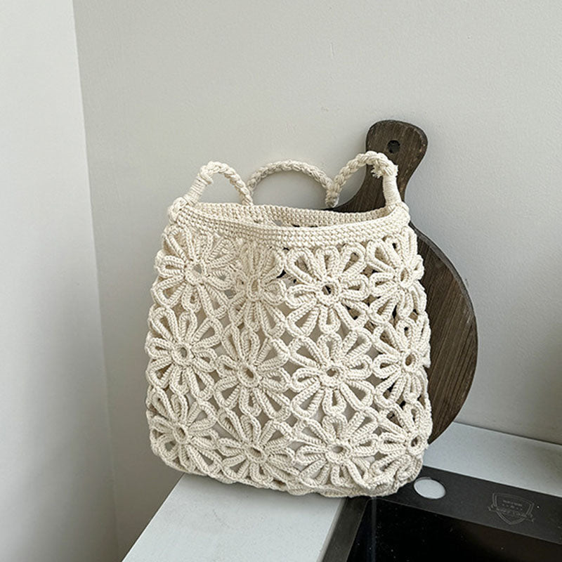 Hollow Flower Woven Bag - DippedShop Wholesale - #9667