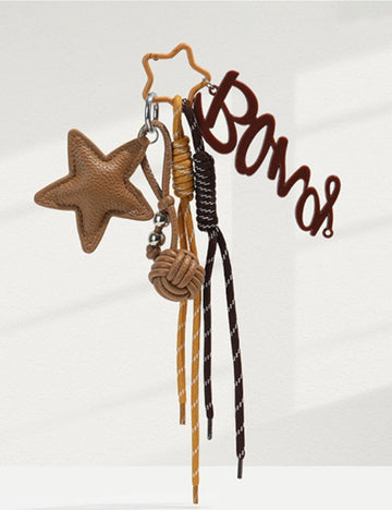 Simple Star Pendant Roped Braided Bag Charm DP25H615