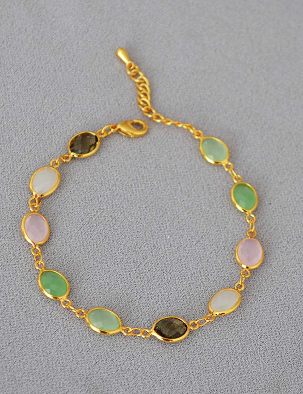 Elegant Gold Plated Crystal Chain Bracelet DP25E772
