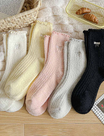 Winter Thermal Thick Plush Crew Frilly Socks DP25H518