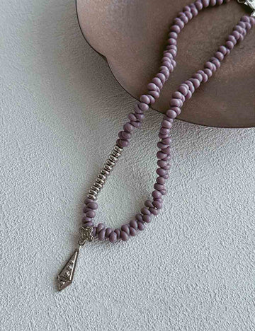 Vintage Czech Beads Clover Pendant Necklace DP25F834