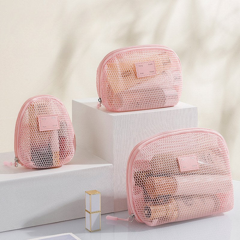 Solid Color Mesh Mini Make Up Bags DP25C642