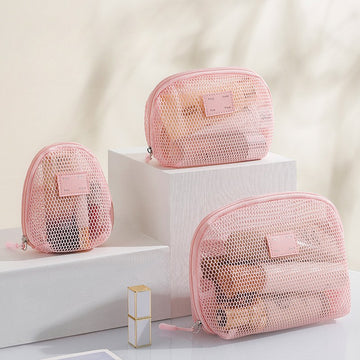 Solid Color Mesh Mini Make Up Bags DP25C642