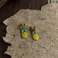 Retro Stone Bead Hoop Earrings - DippedShop Wholesale - #1571