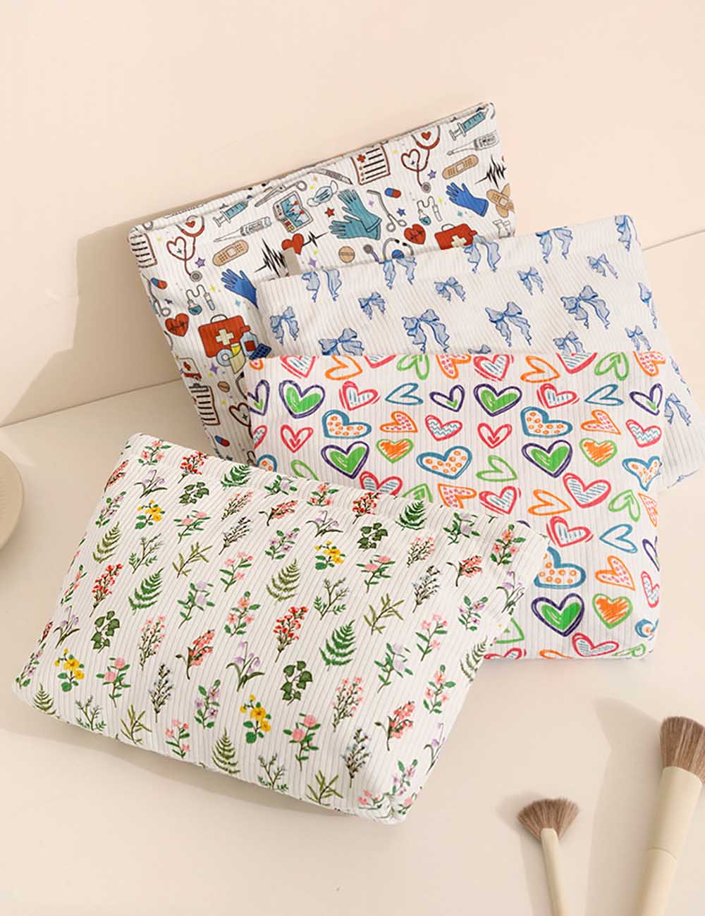Corduroy Cartoon Cosmetic Bag - DippedShop Wholesale - #5571