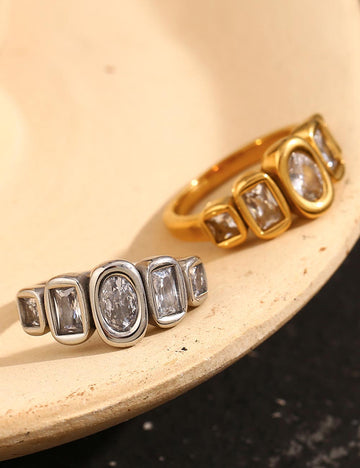 Simple Geometric Bezel-Set Zircon Ring DP25F464