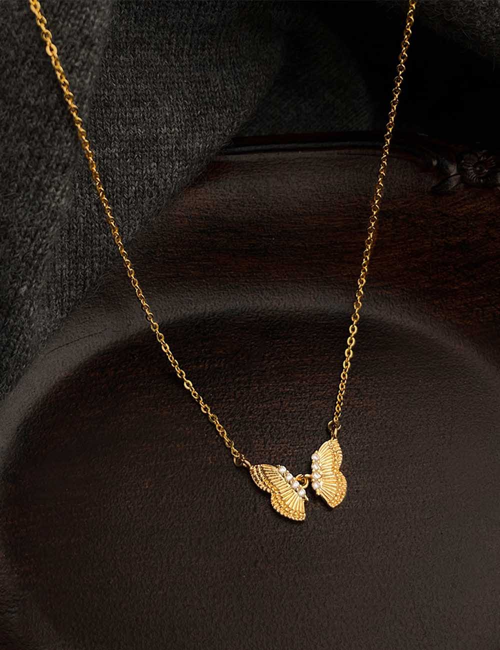 Butterfly CZ Choker Necklace - DippedShop Wholesale - #7139