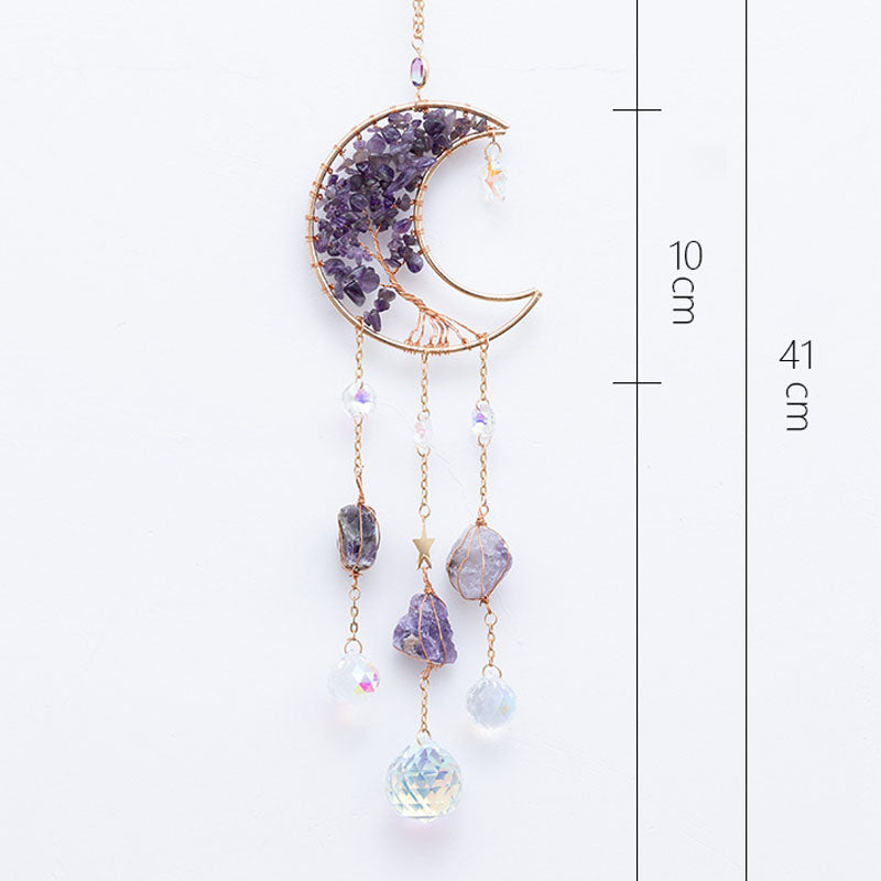 Natural Stone Moon Suncatcher - DippedShop Wholesale - #3331