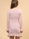 Floral Slim Knit Mini Dress - DippedShop Wholesale - #4051