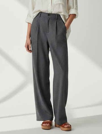 Casual High Waisted Pleated Loose Dress Pants DP25G769