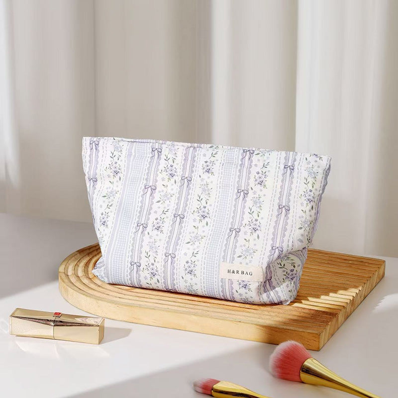 Lavender Floral Cosmetic Bag - DippedShop Wholesale - #4995