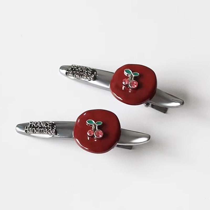 Cute Red Cherry Metal Hair Clip DP25E404