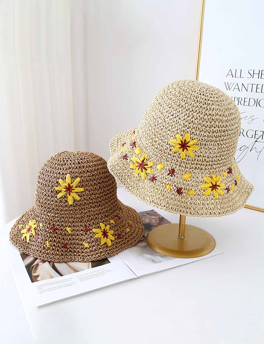 Flower Crochet Beach Hat - DippedShop Wholesale - #3635