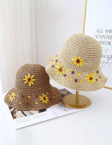 Flower Crochet Beach Hat - DippedShop Wholesale - #3635
