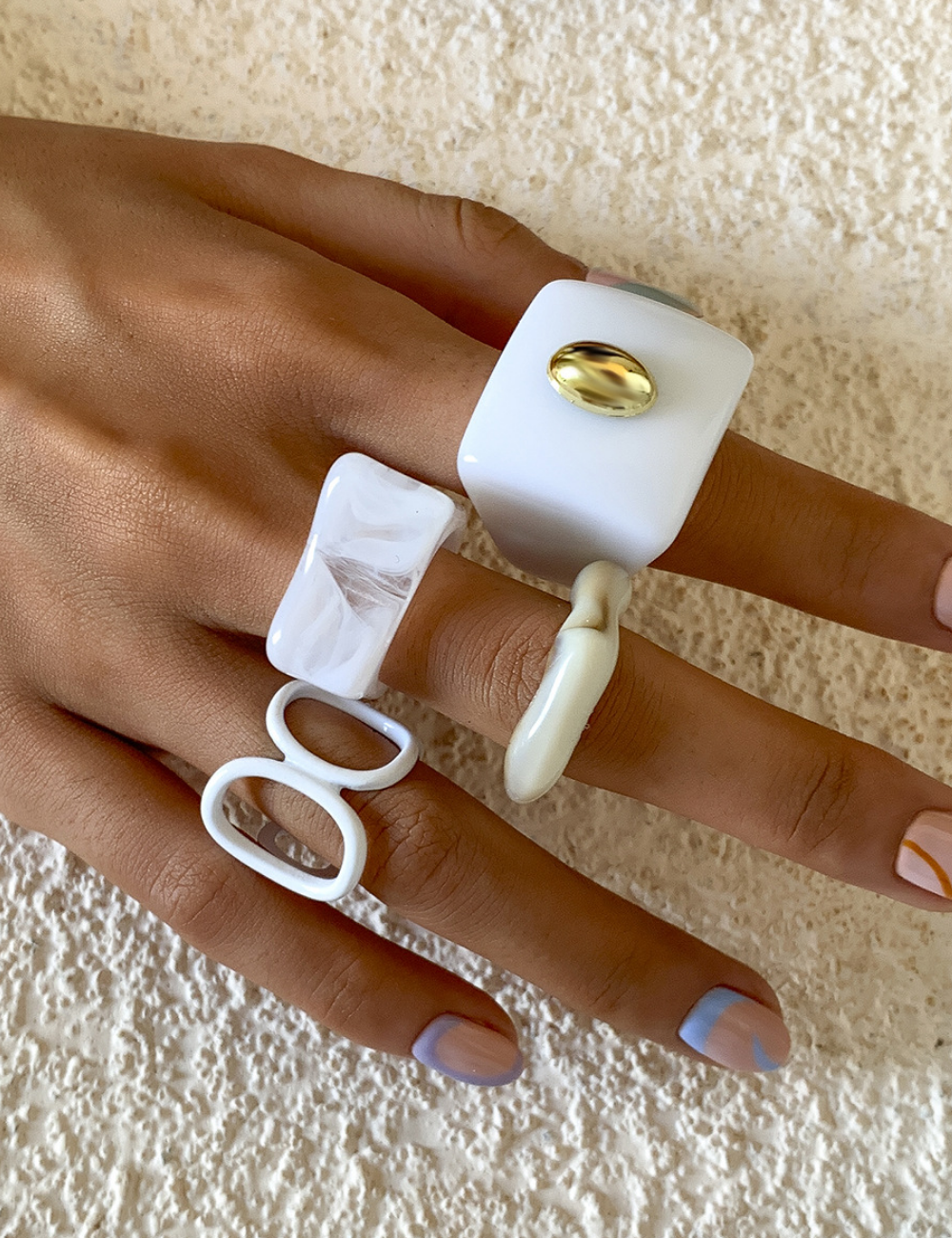 Hellow Out Irregular Simple Adjustable Rings DPJR8