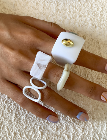 Hellow Out Irregular Simple Adjustable Rings DPJR8