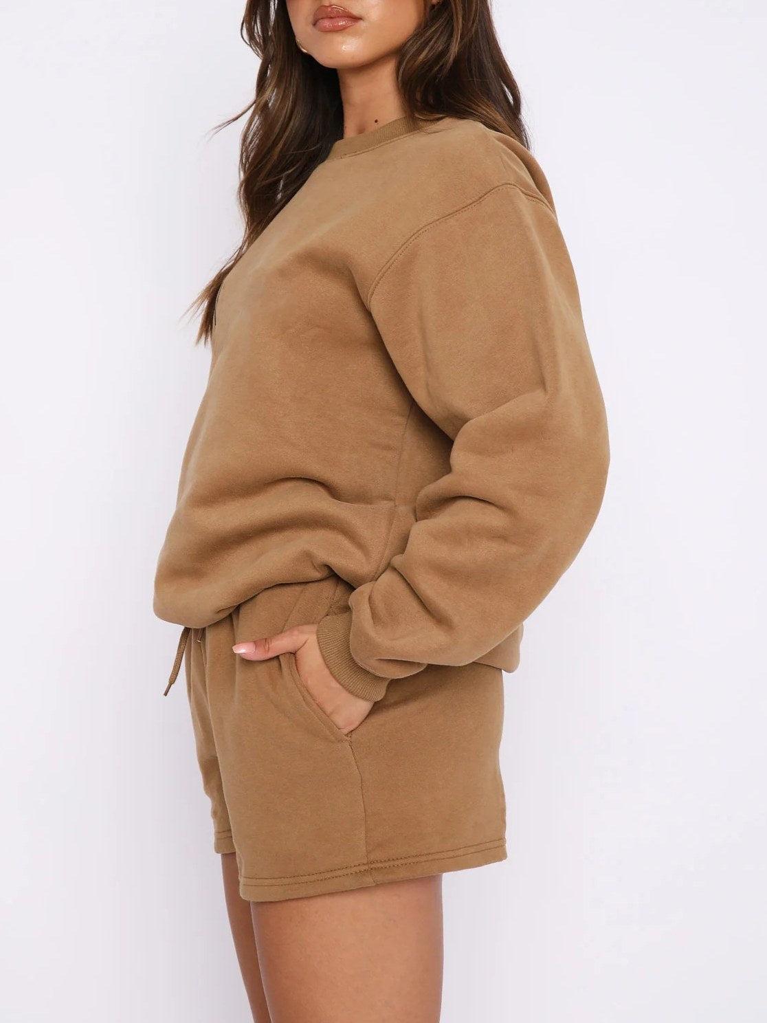 Solid Sweatshirt Short Set - DippedShop Wholesale - #8499