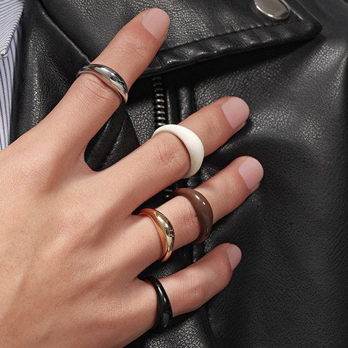 Simple Solid Color Oil Drip Rings DP25B816