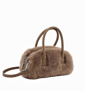 Vintage Winter Furry Faux Fur Tote Bag DP25G669