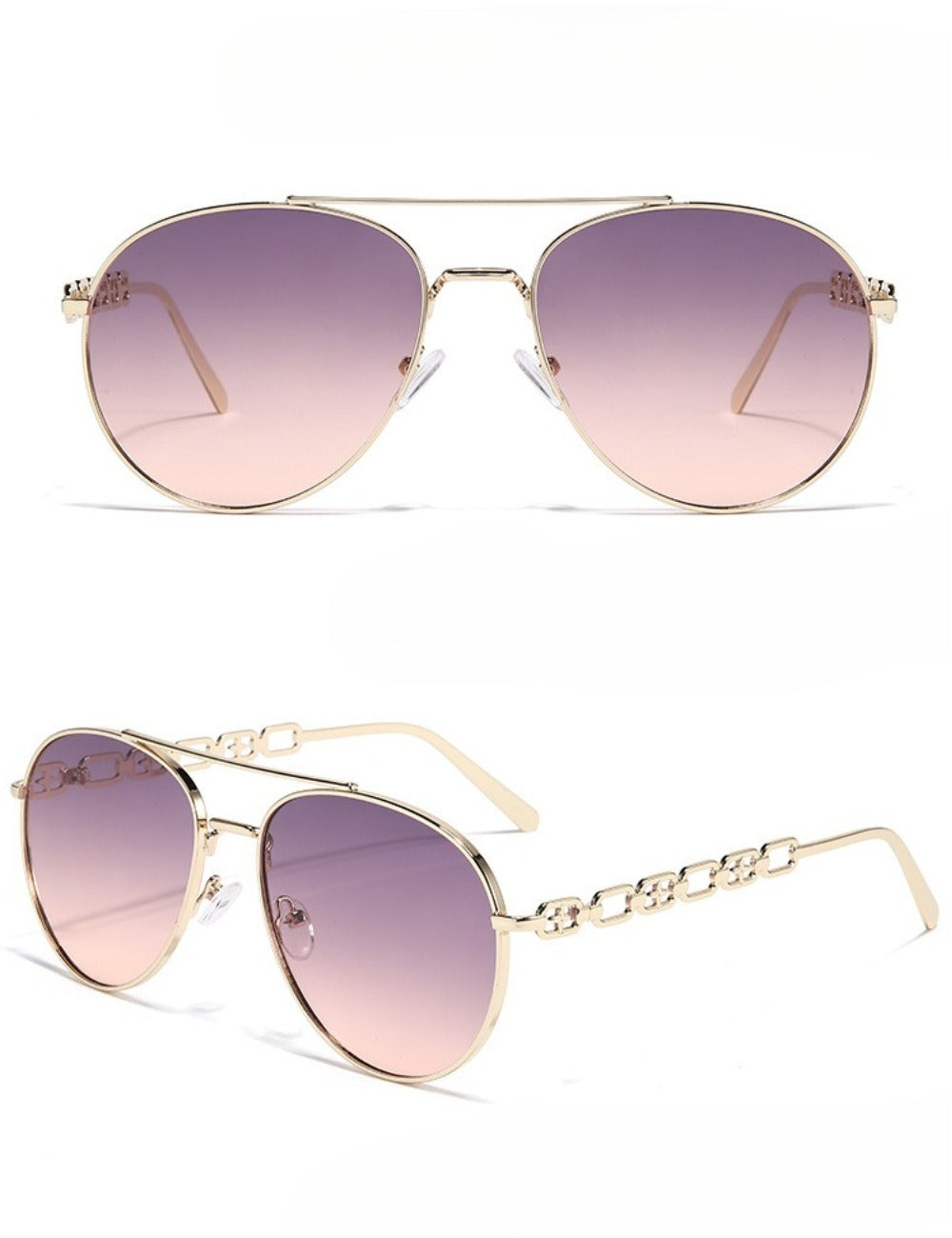 Double Bridge Aviator Sunglasses - DippedShop Wholesale - #0595
