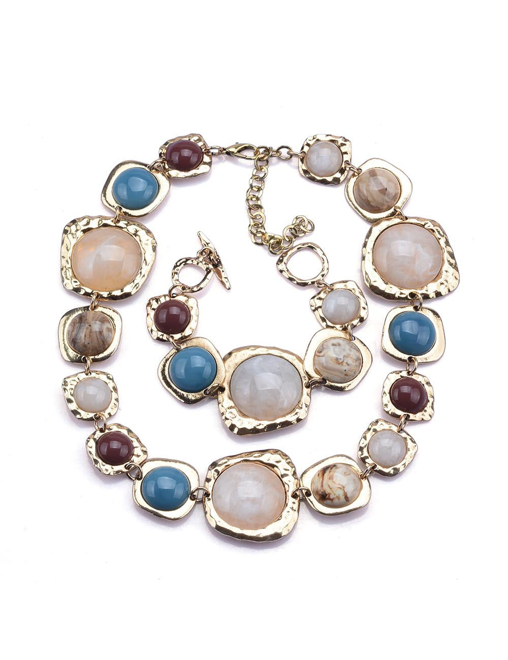 Stylish Geometric Irregular Metal Stone Bracelet DP25F814