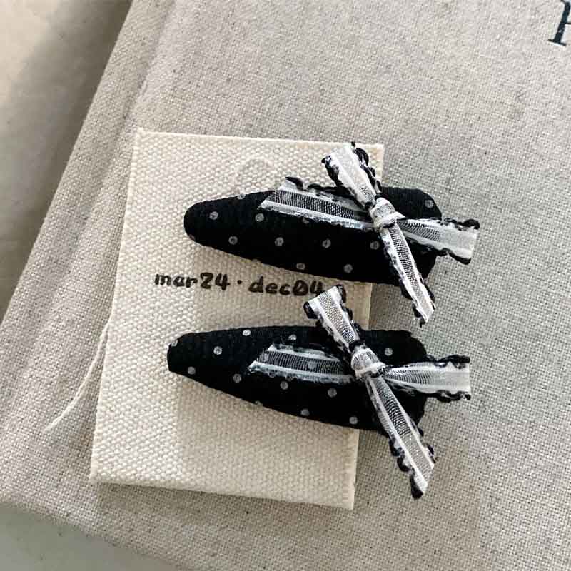 Lace Bow Knot Polka Dot Hair Clip DP25F562
