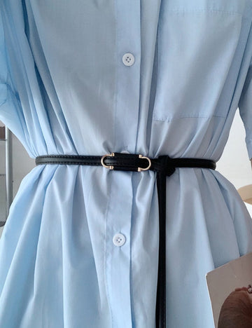 Simple Elegant Leather Slim Belt DPWB3105