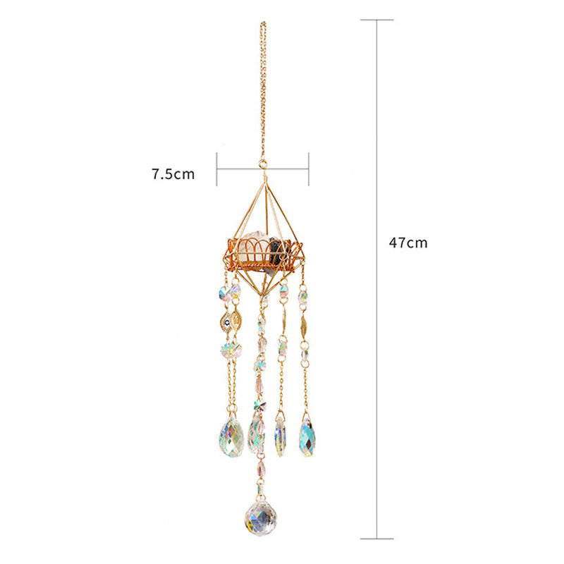Gold Crystal Suncatcher Pendant - DippedShop Wholesale - #9443