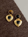 Retro Gold Heart Earrings - DippedShop Wholesale - #7251