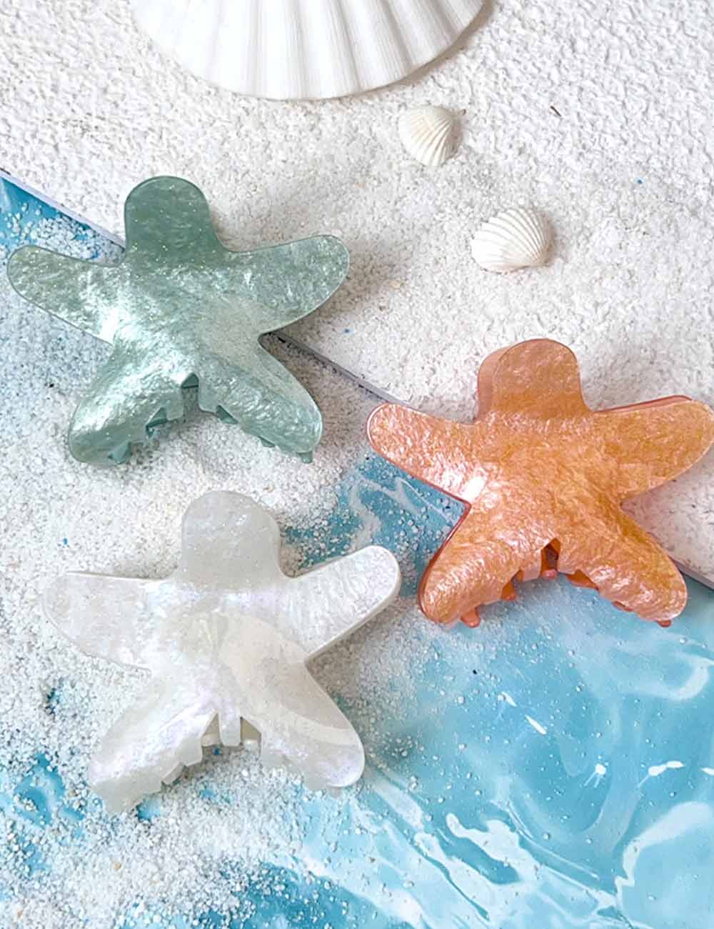 Sparkly Starfish Hair Claw - DippedShop Wholesale - #8819