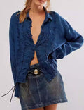 Elegant Ruffled Polo Shirt - DippedShop Wholesale - #7187