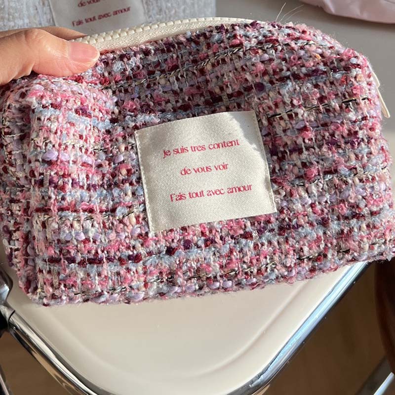 Luxury Tweed Cosmetic Bag - DippedShop Wholesale - #1763
