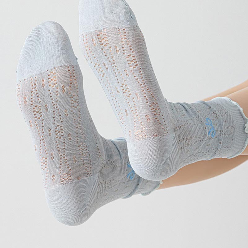 Bowknot Mesh Ruffle Socks - DippedShop Wholesale - #4243