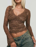 Floral Lace Cropped Top - DippedShop Wholesale - #1603