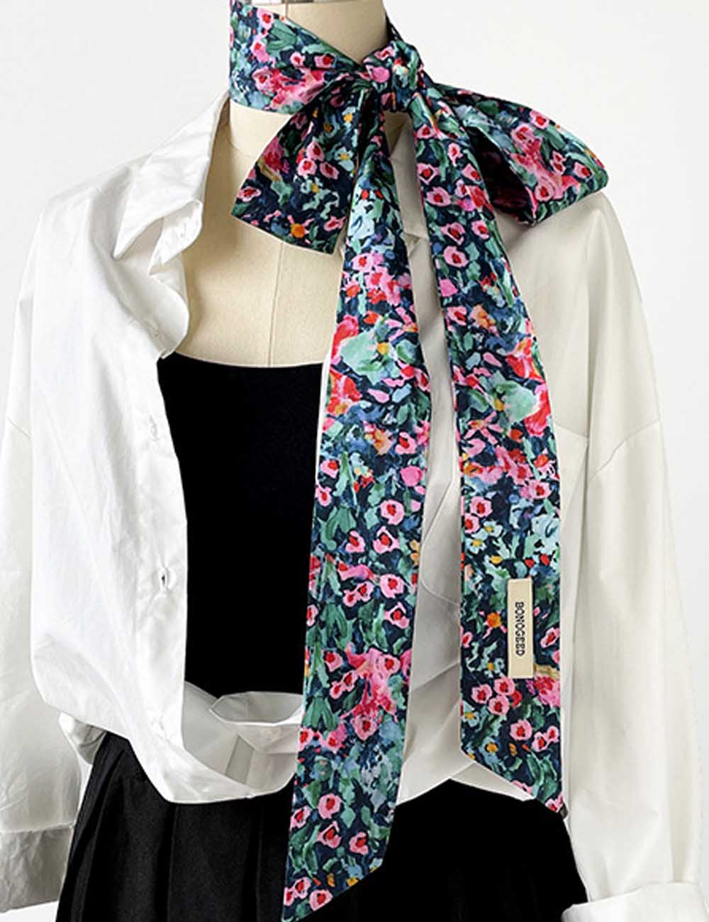 Floral Print Long Scarf - DippedShop Wholesale - #7123