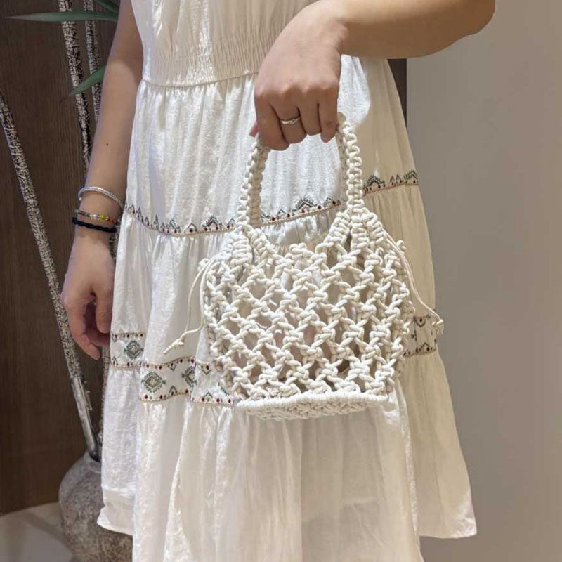 Hand-Woven Solid Handbag - DippedShop Wholesale - #1843
